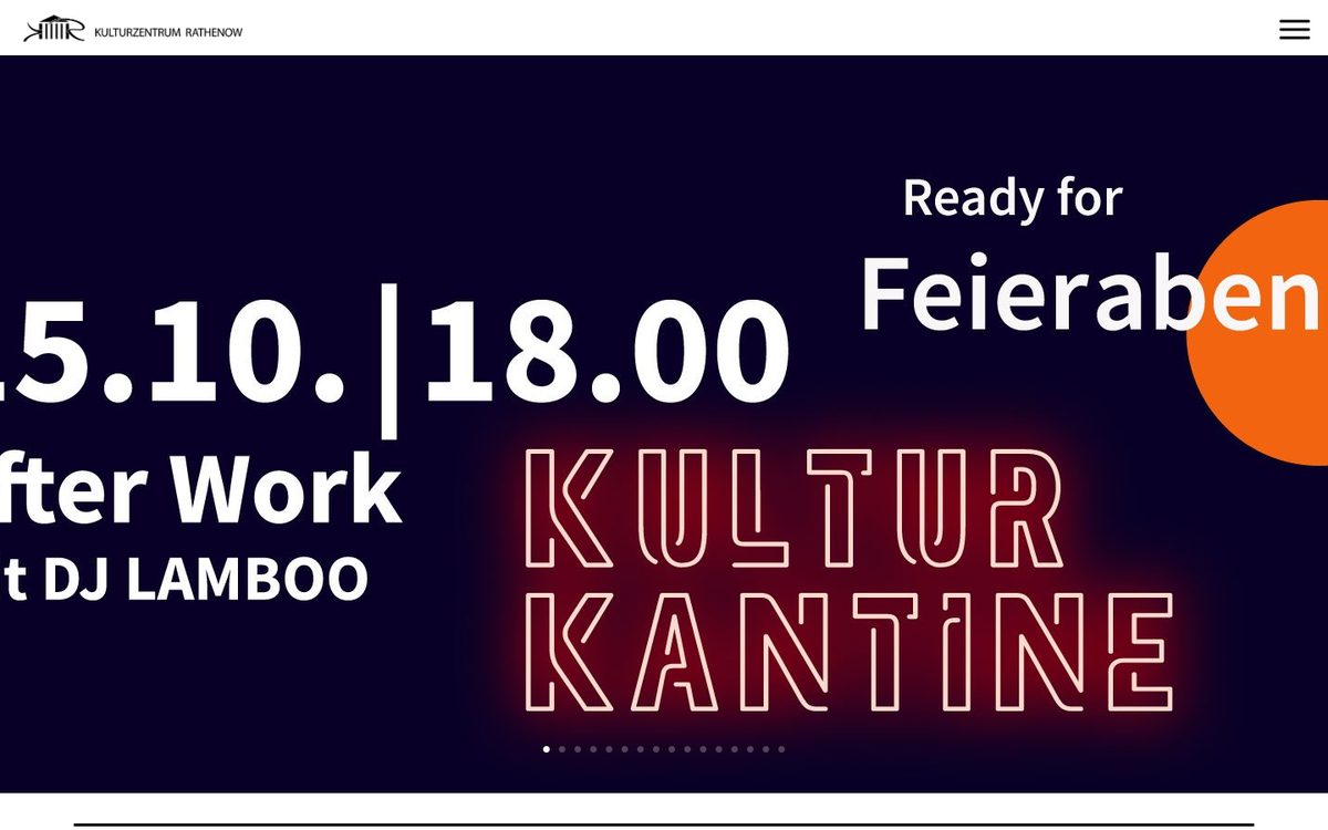Startseite der Website Kulturzentrum Rathenow