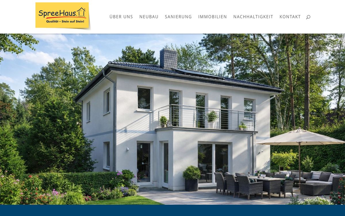 SpreeHaus – Website Startseite der Website SpreeHaus GmbH